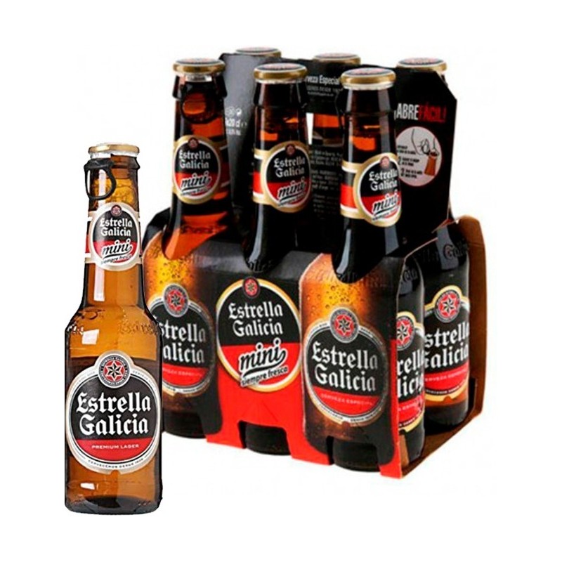 Cerveza Botellin Mini ESTRELLA DE GALICIA Pack 6 X 20 CL | Cash Borosa
