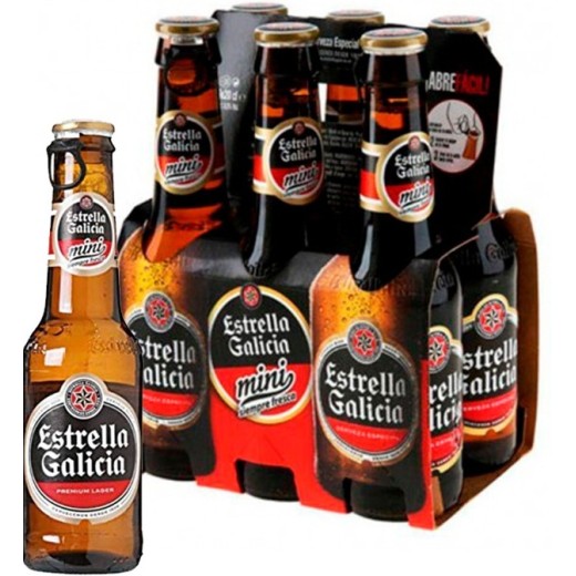 Cerveza Botellin Mini ESTRELLA DE GALICIA Pack 6 X 20 CL | Cash Borosa