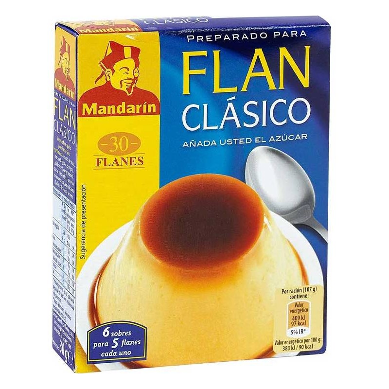Preparado De Flan Clasico Mandarin 6 Sobres 20 Flanes | Cash Borosa
