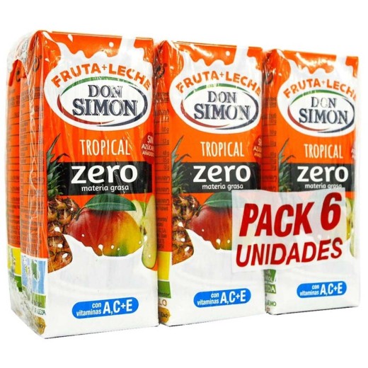 Fruta + Leche Tropical DON SIMON Pack 6 X 20 CL | Cash Borosa