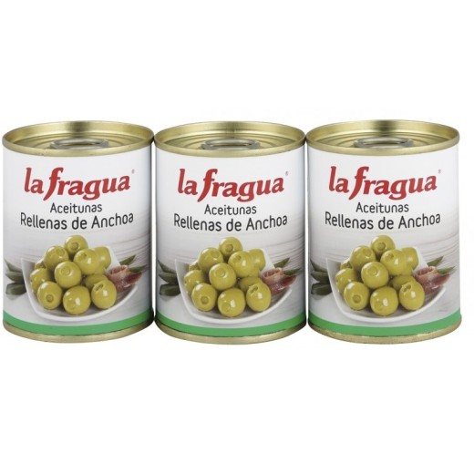 Aceitunas Rellenas de Anchoa  Pack 3 UND x 120 Gr | Cash Borosa