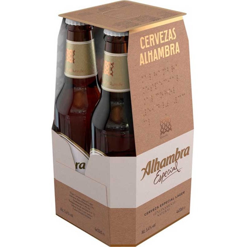 Cerveza Tercio ALHAMBRA Especial Pack 4 UND x 33 CL | Cash Borosa