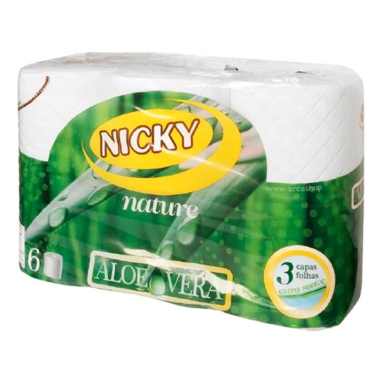 Papel Higienico 6 Rollos NICKY Aloe Vera | Cash Borosa