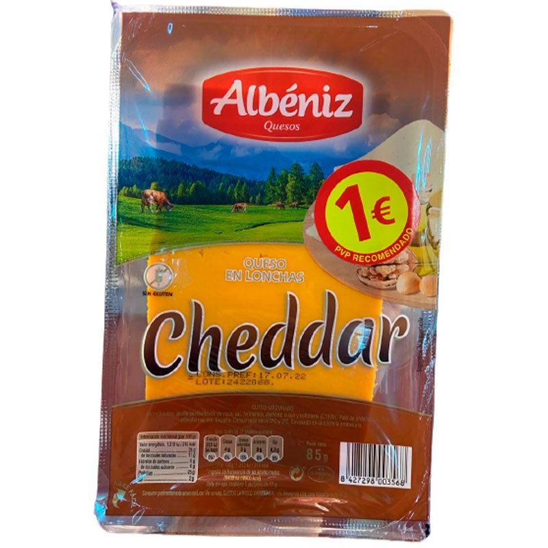 Queso Lonchas Cheddar ALBENIZ 65 GR 1 € | Cash Borosa