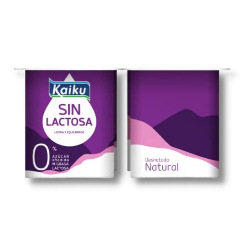Yogur Desnatado Natural Sin Lactosa KAIKU Pack 4 x 125 GR | Cash Borosa