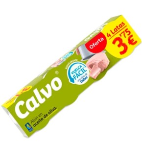 Atun Claro  Aceite de Oliva Virgen Extra CALVO 3.75 € Pack 4 | Cash Borosa
