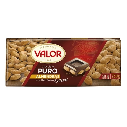 Chocolate Negro con Almendras VALOR 250 Gr | Cash Borosa