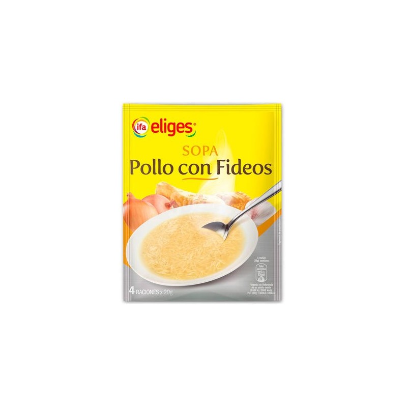 Sopa Pollo con Fideos IFA 80 GR | Cash Borosa
