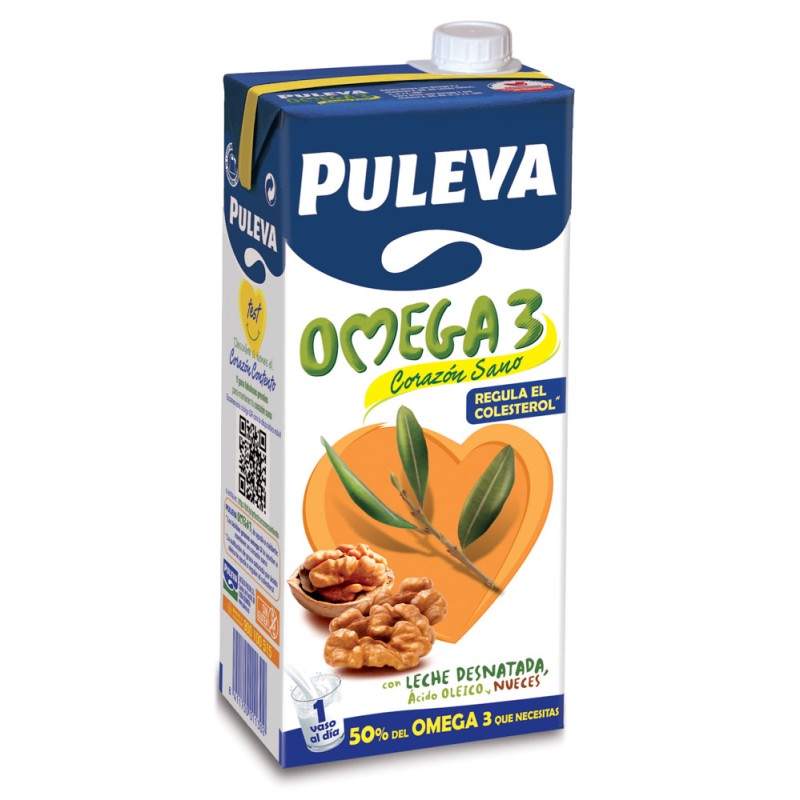 Leche Desnatada Omega 3 con Nueces PULEVA 1 L | Cash Borosa