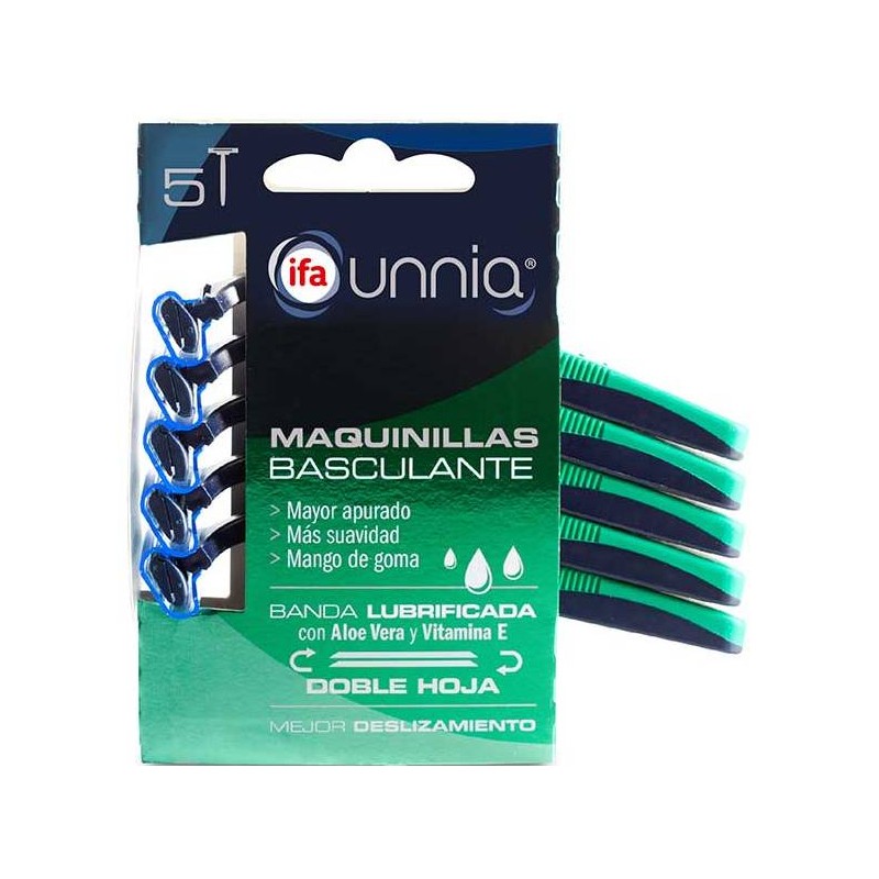 Maquinilla De Afeitar IFA Unnia Basculante 2 Hojas Pack  5U | Cash Borosa