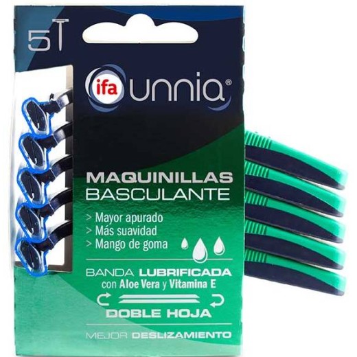 Maquinilla De Afeitar IFA Unnia Basculante 2 Hojas Pack  5U | Cash Borosa