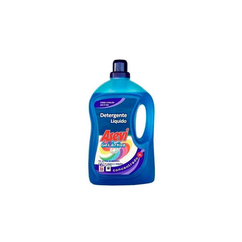 Detergente Ropa ASEVI 3 L Gel Activo Azul 40+4Lav | Cash Borosa