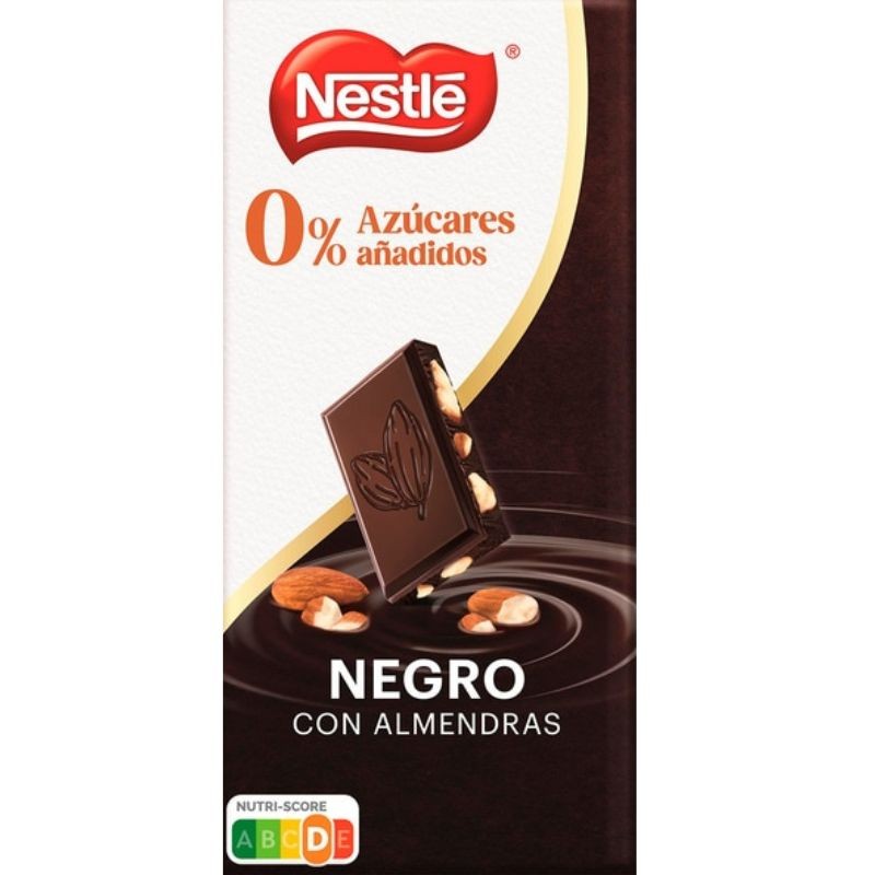 Chocolate NESTLE Sin Azucar Negro con Almendra 115 Gr | Cash Borosa
