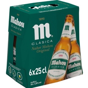 Cerveza Botellin MAHOU Clasica Pack  6 UND X 25 CL | Cash Borosa