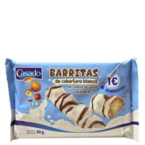 Barritas Choco Blanco Rellena Crema Leche Avellana CASADO 1€