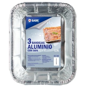 Bandeja Aluminio con Tapa IFA Rectangular 1.5L  3UND | Cash Borosa