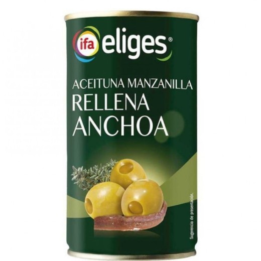 Aceitunas Gigante Rellenas de Anchoa IFA  Lata 350 GR | Cash Borosa