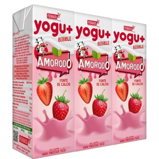 Batido Yogur Liquido FEIRACO Fresa Pack 3x200ML | Cash Borosa