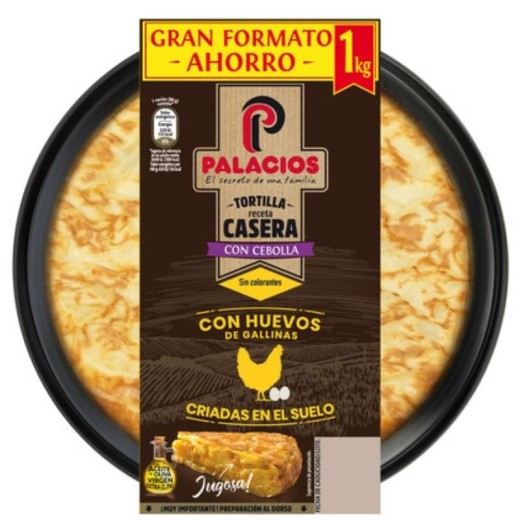 Tortilla Fresca Receta Casera con Cebolla PALACIOS 1KG | Cash Borosa