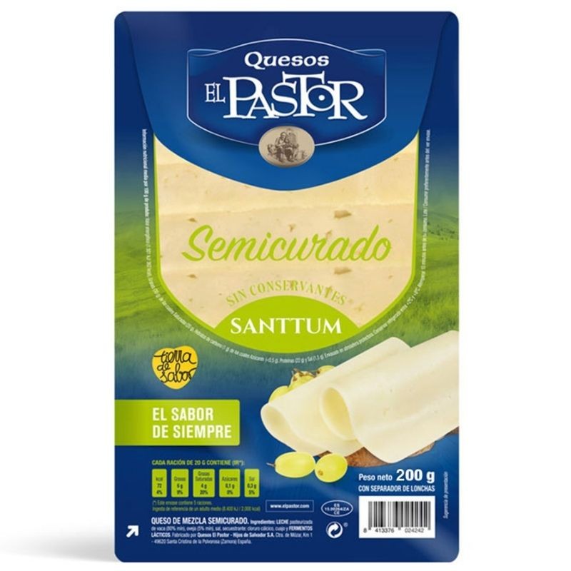 Queso Lonchas Semicurado  EL PASTOR 250 GR | Cash Borosa