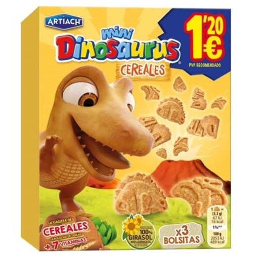 Galletas Mini Dinosaurus 1,20€ Cereales 120Gr | Cash Borosa