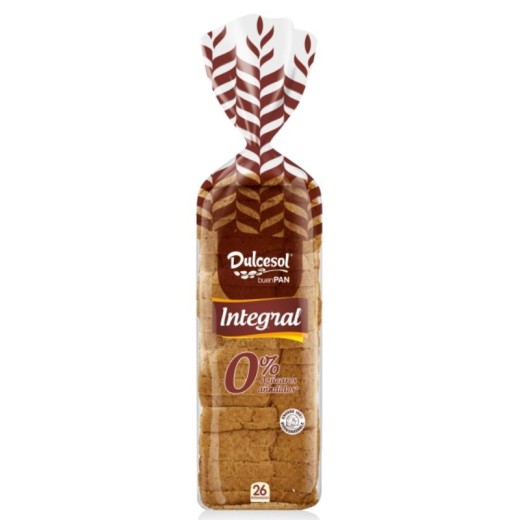 Pan de Molde Familiar Integral DULCESOL 24 Rebanadas 820 Gr | Cash Borosa