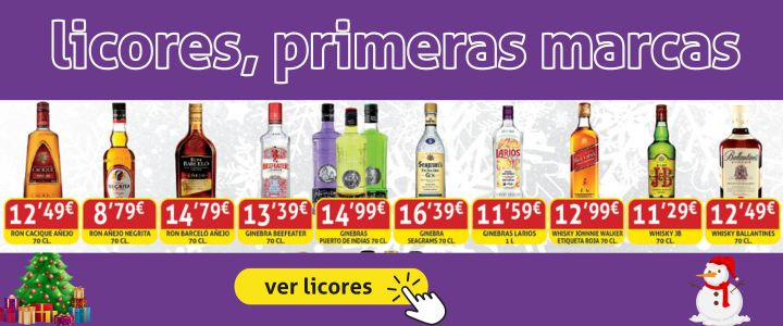 Variedad de licores de Navidad en Cash Borosa