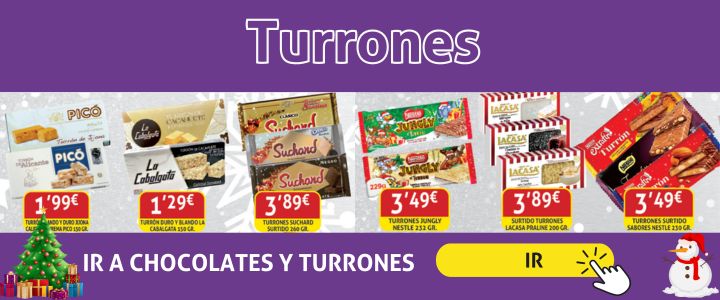 Variedad de turrones en Cash Borosa